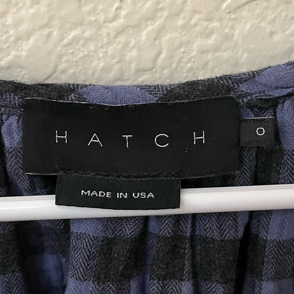 HATCH | The Margot Top Black and Blue Ruffle Collar Gingham Maternity | Size 0 - Picture 2 of 7